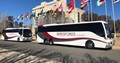 Two coach buses for long distance travel 