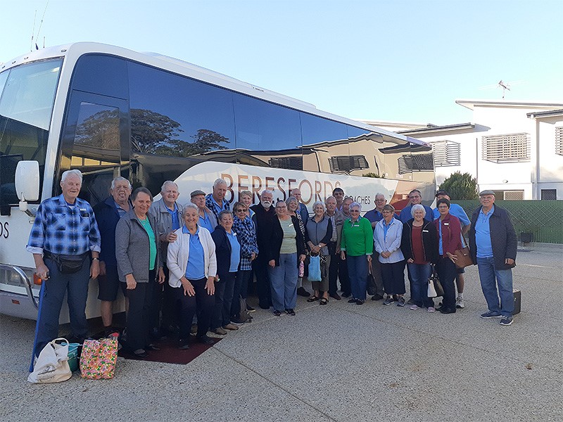 Beresfords Coaches bus parked with tourists